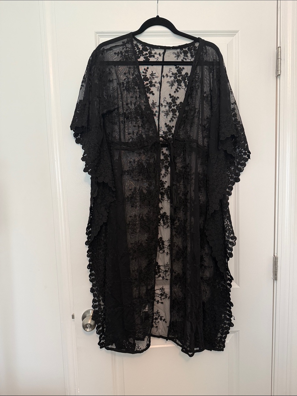 Black Lace Sheer Tunic Cover-Up - Women